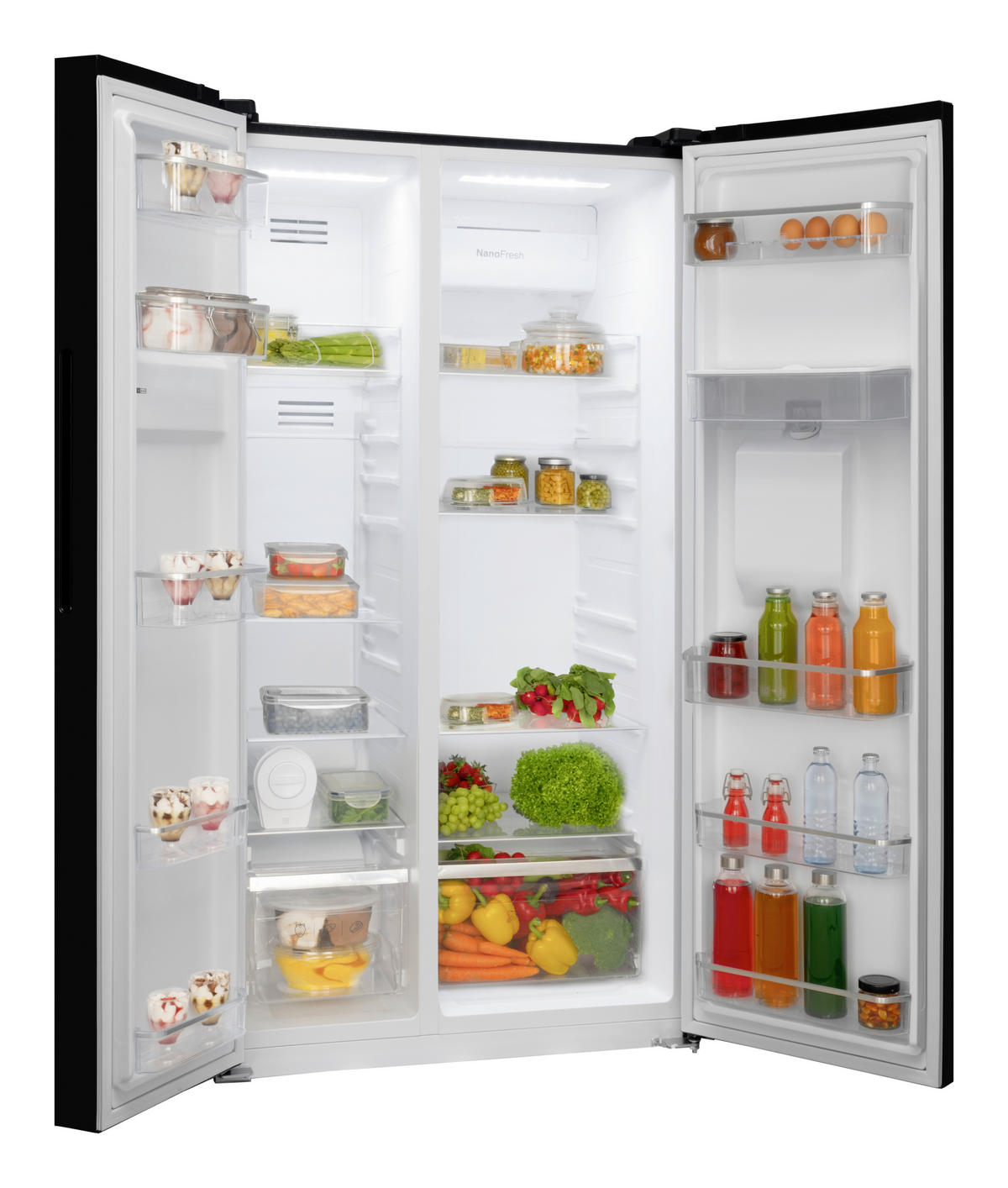 SIDE-BY-SIDE 91,2/177,0/70,4 cm SBSN397155S  - Edelstahlfarben/Schwarz, Basics, Kunststoff/Metall (91,2/177,0/70,4cm) - Amica