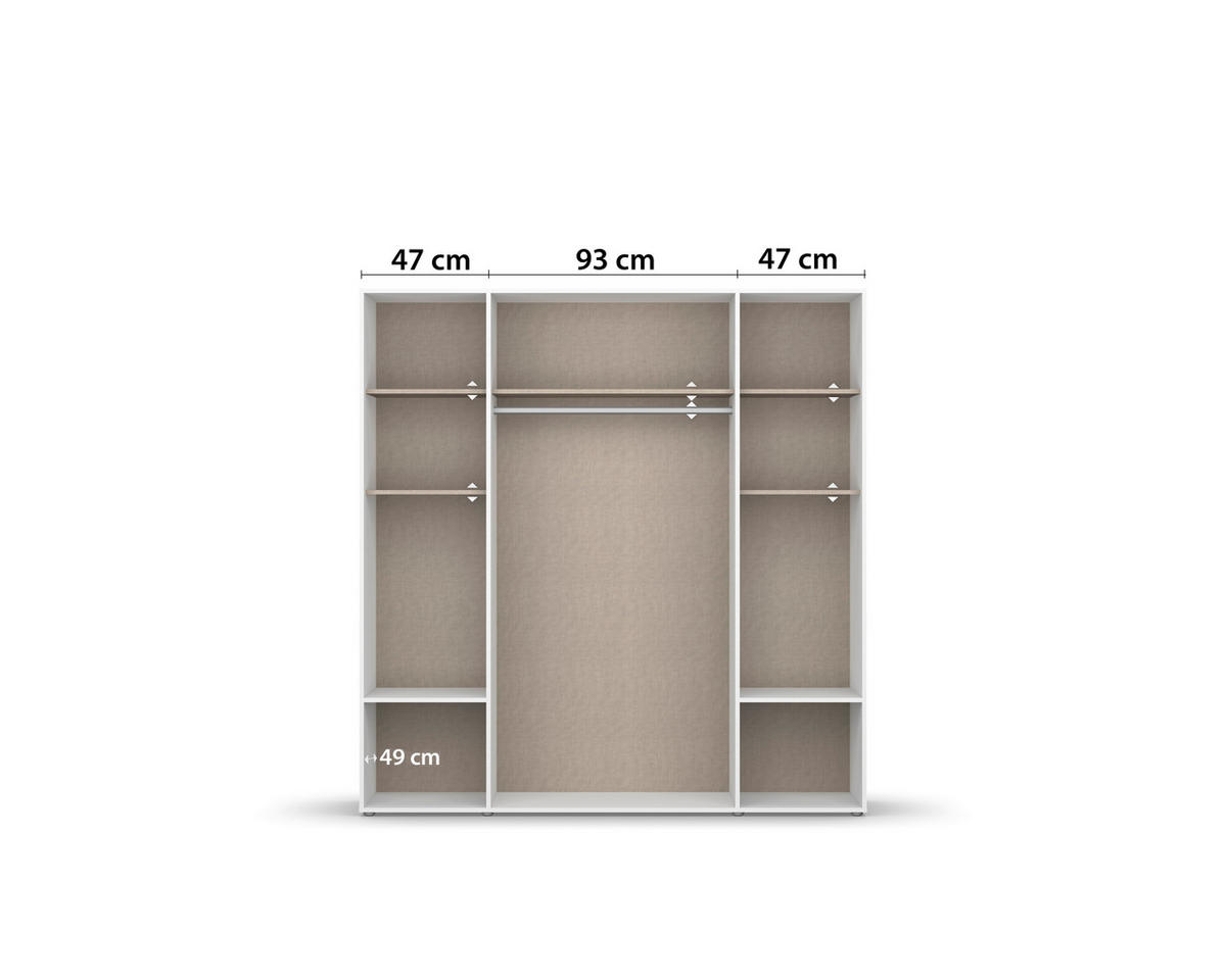 DREHTÜRENSCHRANK in Weiss, Eiche Artisan  - Weiss/Eiche Artisan, Modern, Holzwerkstoff/Kunststoff (187/194/53cm) - Rauch Möbel