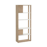 REGAL 79,6/204,7/34,3 cm bela, barve hrasta  - barve hrasta/bela, Moderno, leseni material (79,6/204,7/34,3cm) - MID.YOU