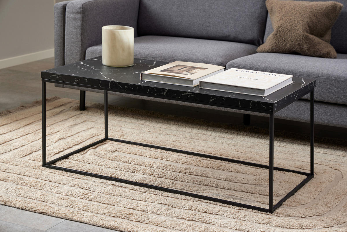 COUCHTISCH in Holz, Metall 110/55/45 cm   - Schwarz, Design, Holz/Metall (110/55/45cm) - MID.YOU