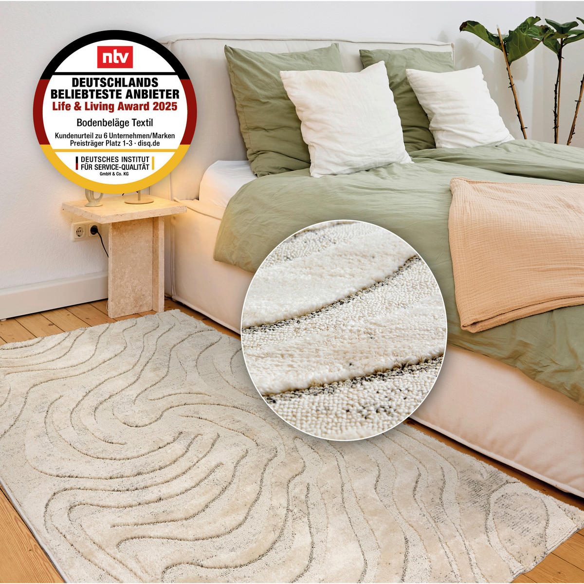 WEBTEPPICH 200/280 cm Lou Creme, Grau rechteckig  - Creme/Grau, Basics, Kunststoff/Textil (200/280cm) - Astra