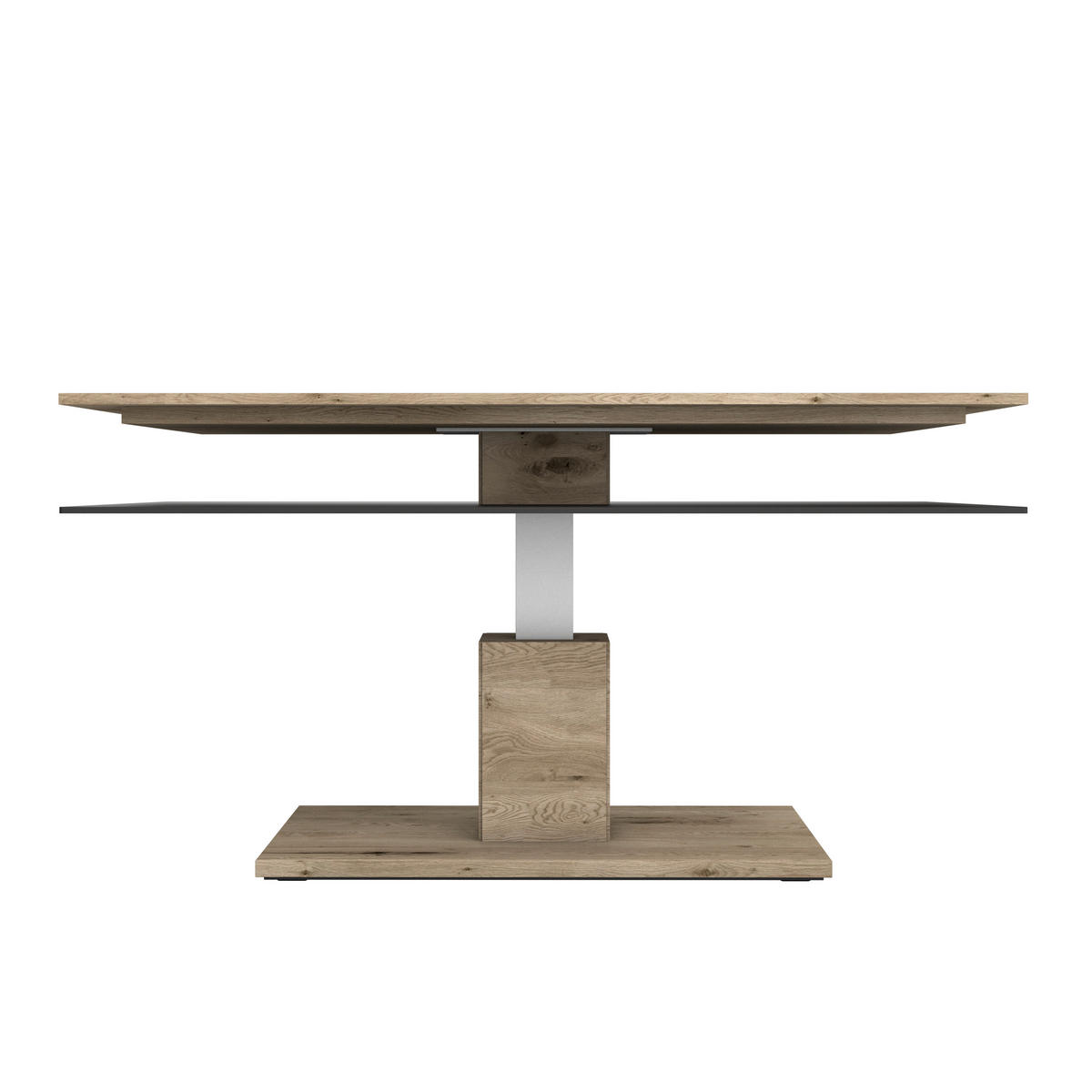 COUCHTISCH Altholz, Eiche massiv Farbglas 120/75/46 cm rechteckig Anthrazit, Eichefarben  - Eichefarben/Anthrazit, Design, Glas/Holz (120/75/46cm) - Voglauer