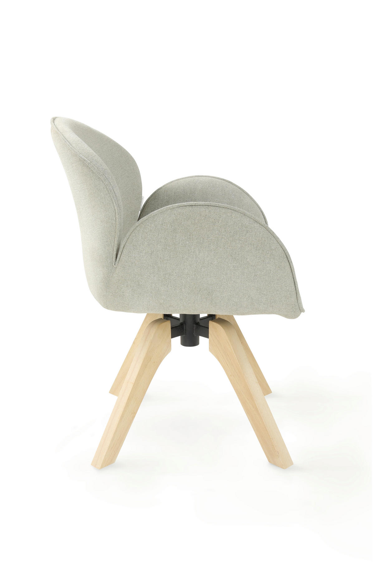 ARMLEHNSTUHL in Holz, Textil Hellbraun, Graugrün  - Hellbraun/Graugrün, Basics, Holz/Textil (61/82/63,5cm) - Tom Tailor