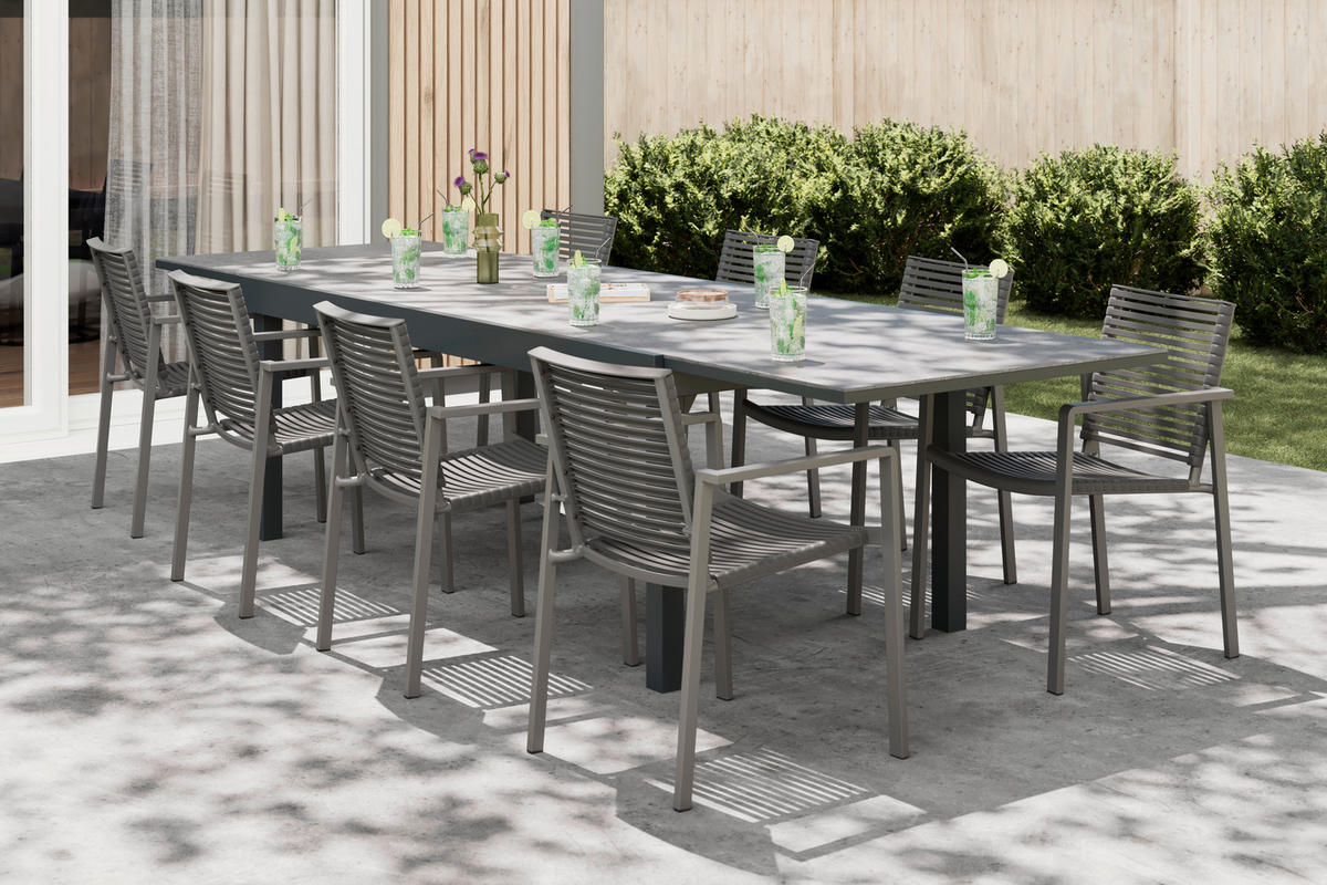 STOL VRTNI     antracit  metal, plastika  - antracit, Moderno, metal/plastika (200/320/75/100cm) - Ambia Garden