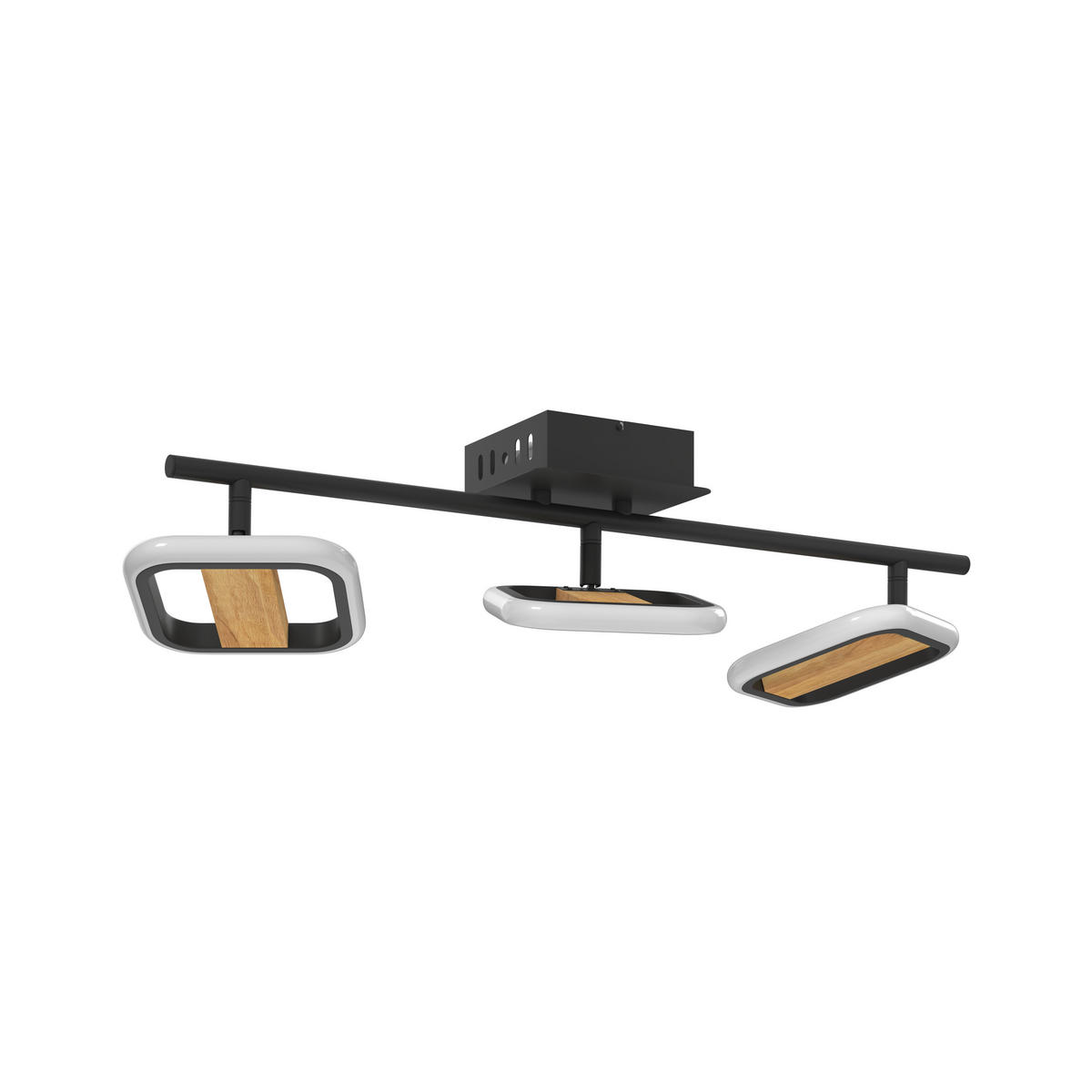 LED-STRAHLER Miriam 55/13,5/12 cm   - Eschefarben/Schwarz, Design, Holz/Kunststoff (55/13,5/12cm) - Novel