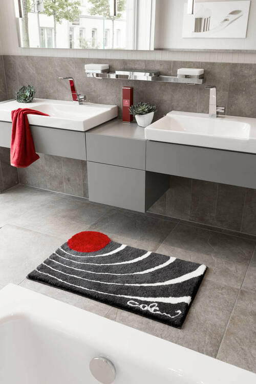 BADTEPPICH Anthrazit 60/100 cm - Anthrazit, Basics, Kunststoff/Textil (60/100cm) - Grund