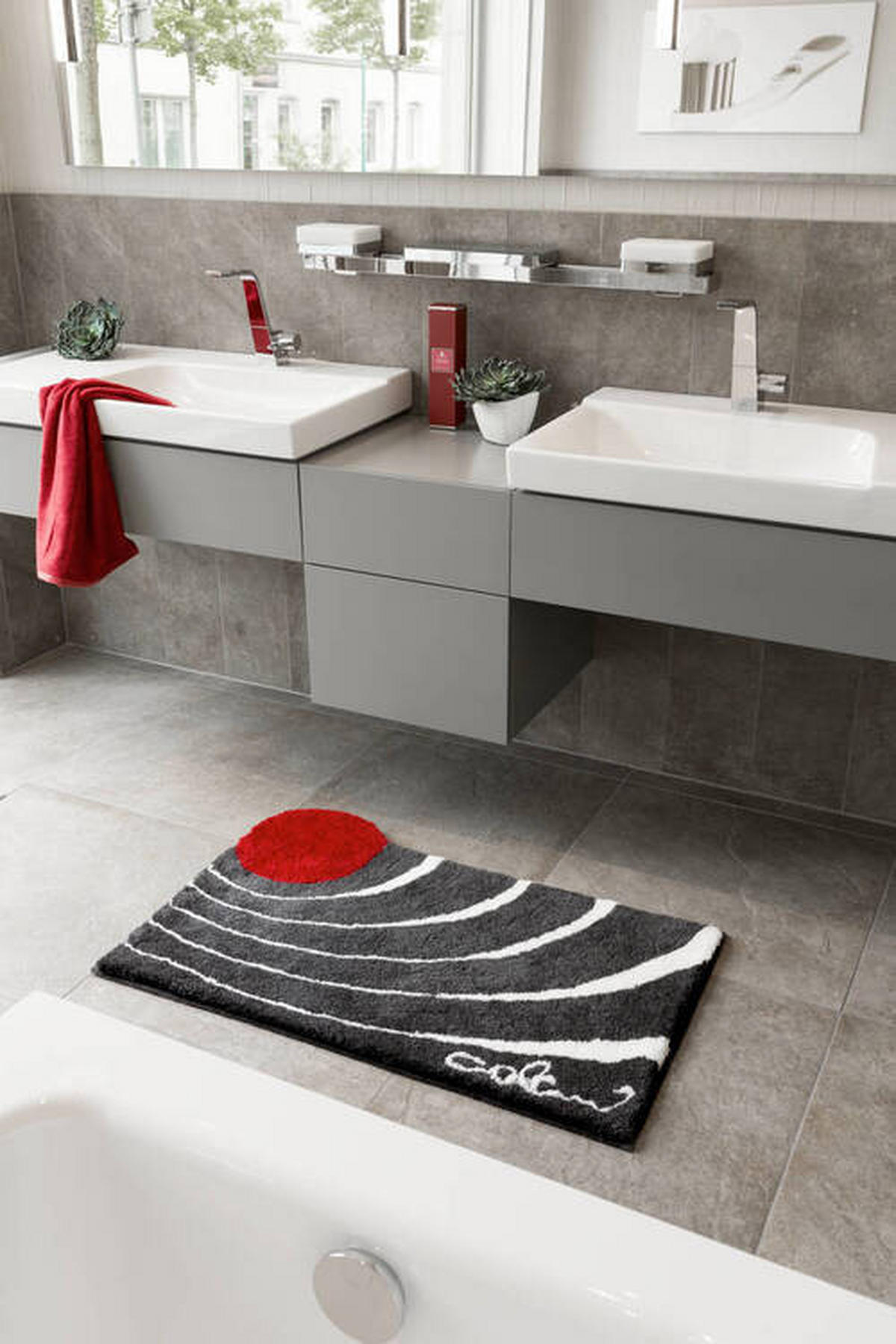 KOBEREC DO KOUPELNY, 80/150 cm - antracitová, Basics, textil/plast (80/150cm) - Grund