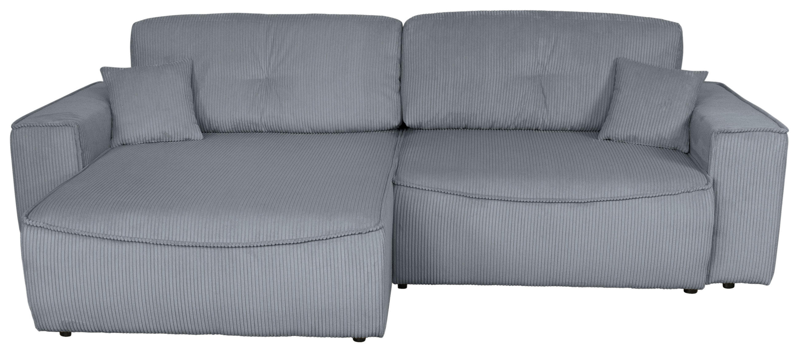 ECKSOFA Dunkelgrau Cord  - Dunkelgrau/Schwarz, KONVENTIONELL, Kunststoff/Textil (148/265cm) - Carryhome