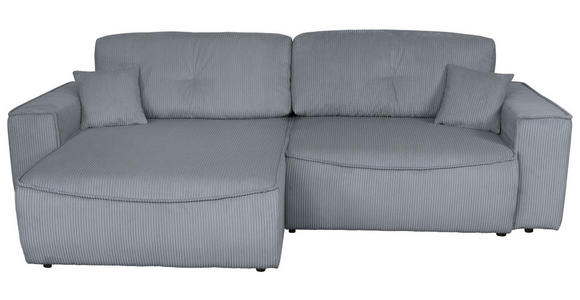 ECKSOFA Dunkelgrau Cord - Dunkelgrau/Schwarz, KONVENTIONELL, Kunststoff/Textil (148/265cm) - Carryhome
