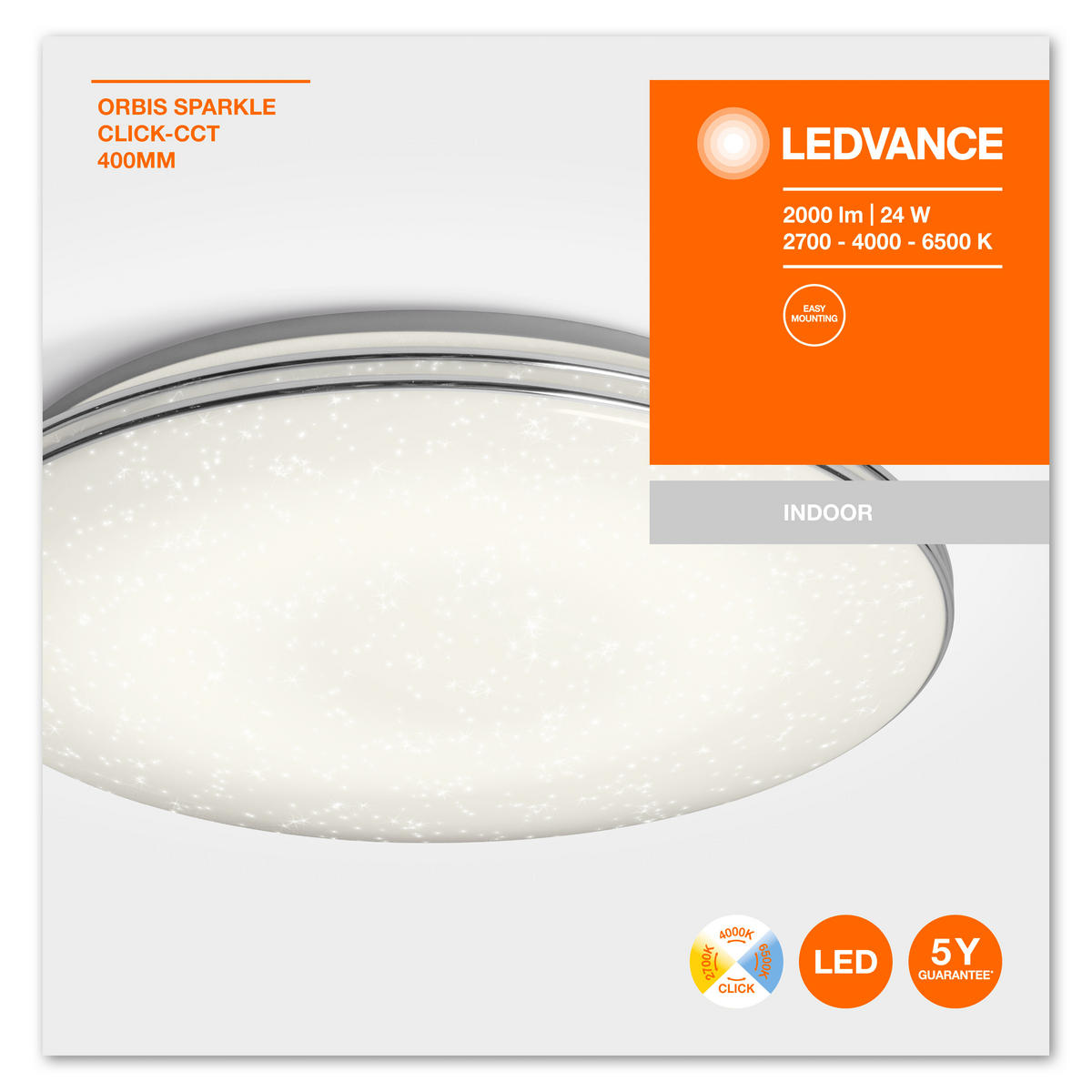 LED-DECKENLEUCHTE 52,6/45,1/46,9 cm   - Weiß, Basics, Kunststoff/Metall (52,6/45,1/46,9cm) - Ledvance
