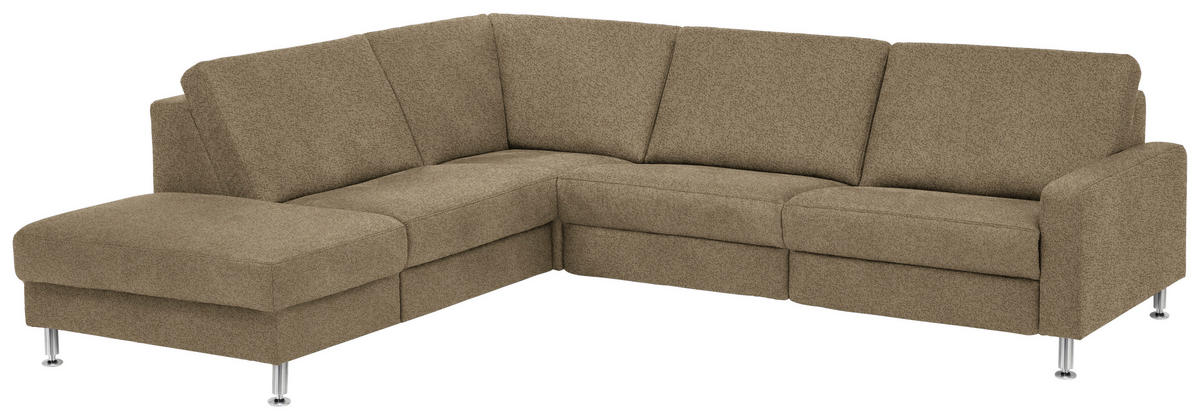 ECKSOFA in Mikrofaser Grün  - Alufarben/Grün, Design, Textil/Metall (242/275cm) - Dieter Knoll