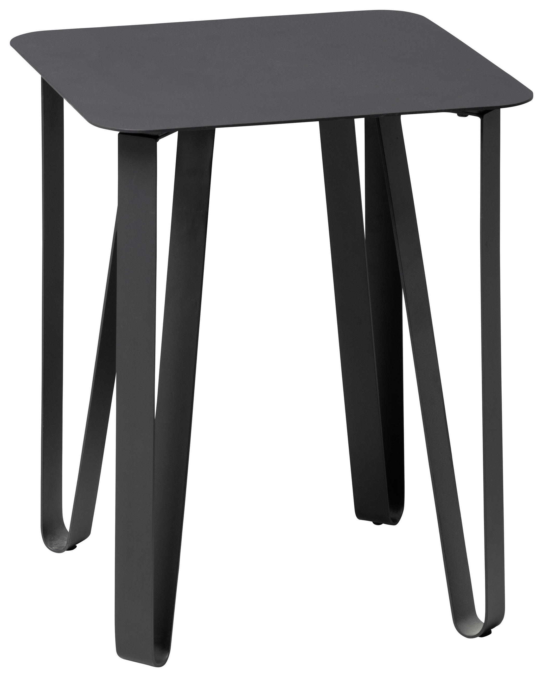 BEISTELLTISCH 40/40/50 cm Schwarz quadratisch  - Schwarz, Design, Metall (40/40/50cm) - Xora