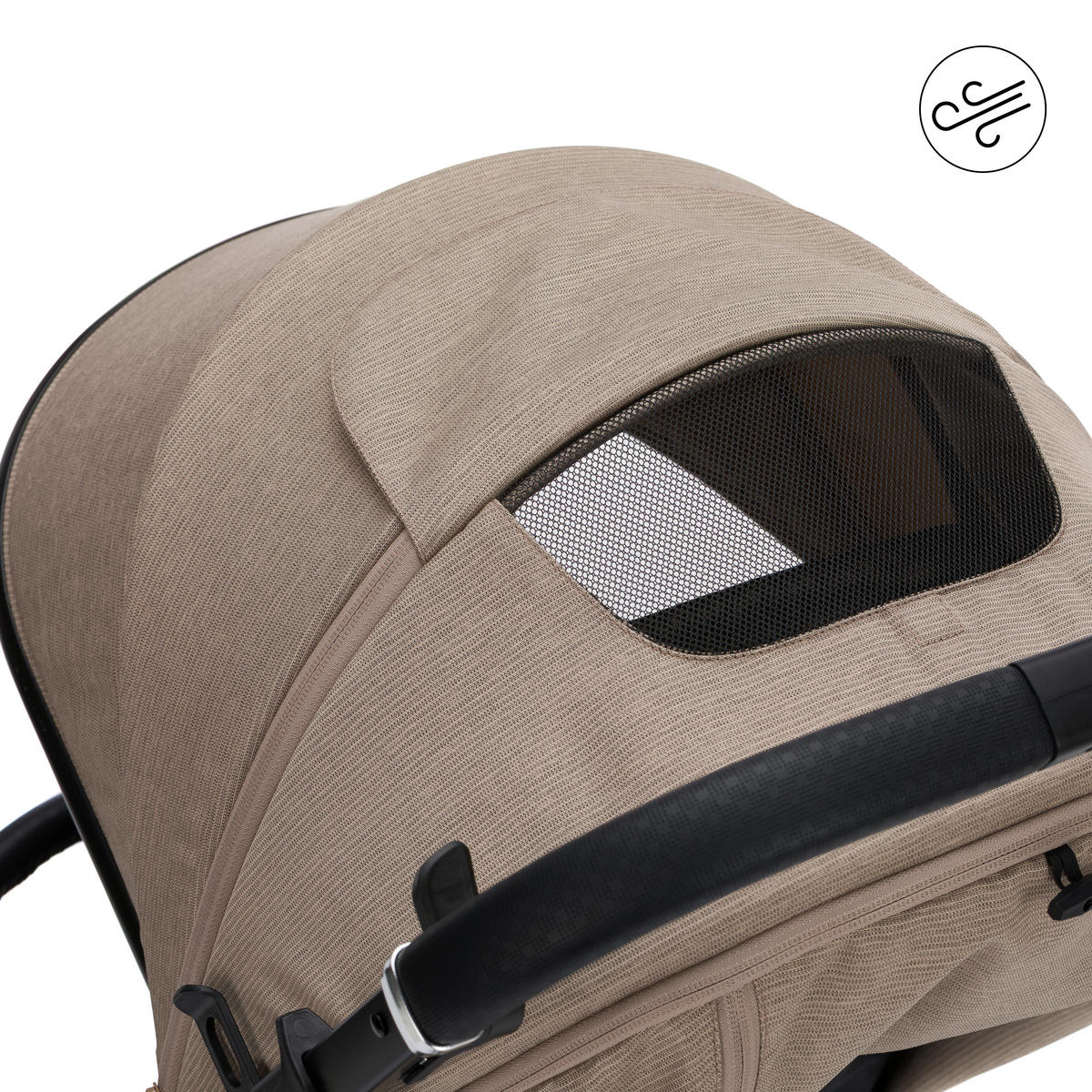 KIŠOBRAN KOLICA   - crna/taupe, Basics, tekstil/metal (73/55/107cm) - Fillikid