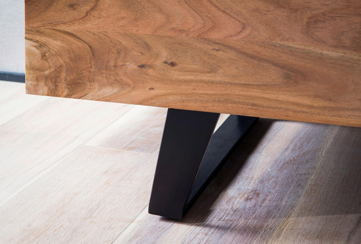 LOWBOARD  in 140/50/40 cm  - Schwarz/Akaziefarben, Design, Holz/Metall (140/50/40cm) - MID.YOU