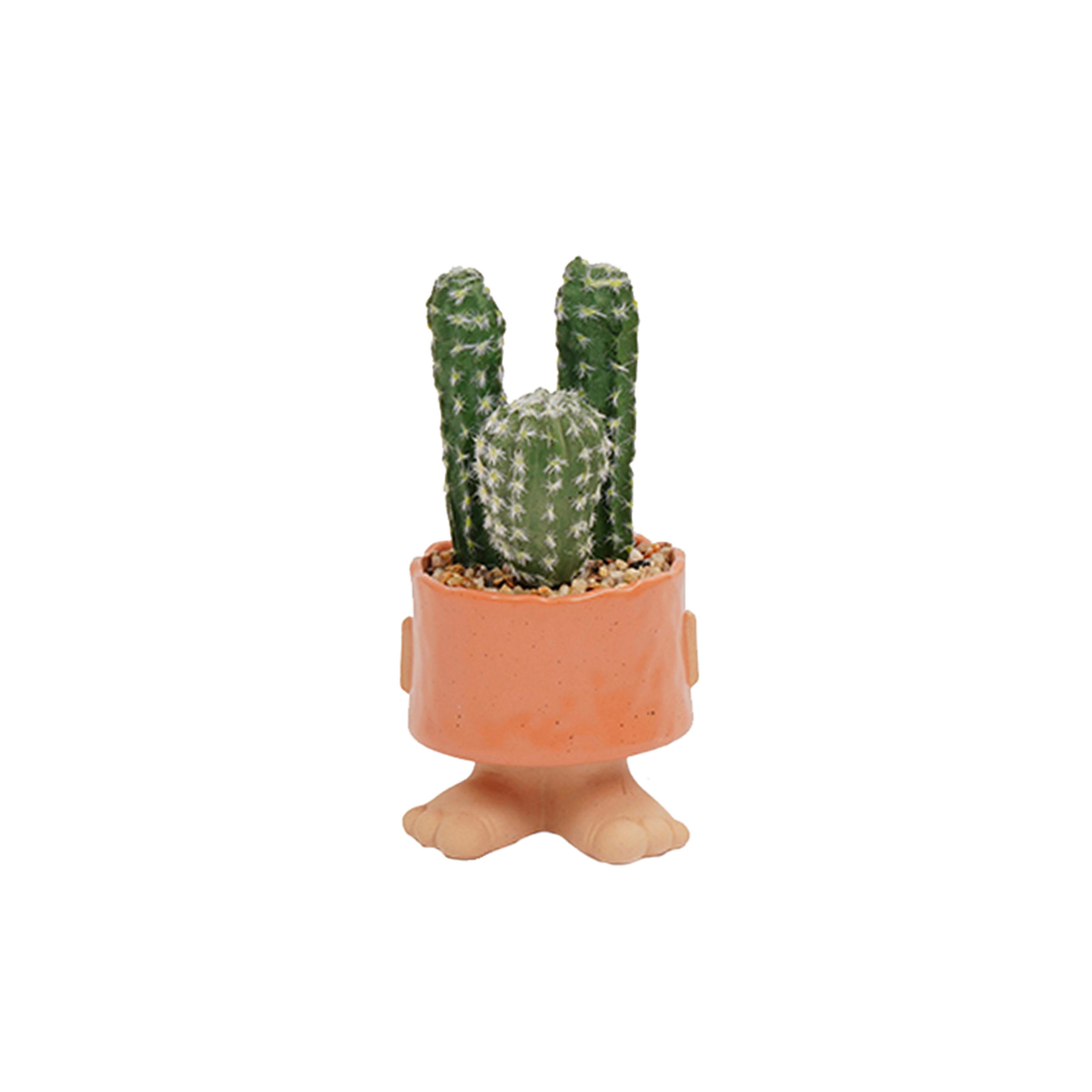 POZSGÁS - terrakotta/zöld, Natur, műanyag/kerámia (11/21/10cm) - Ambia Home