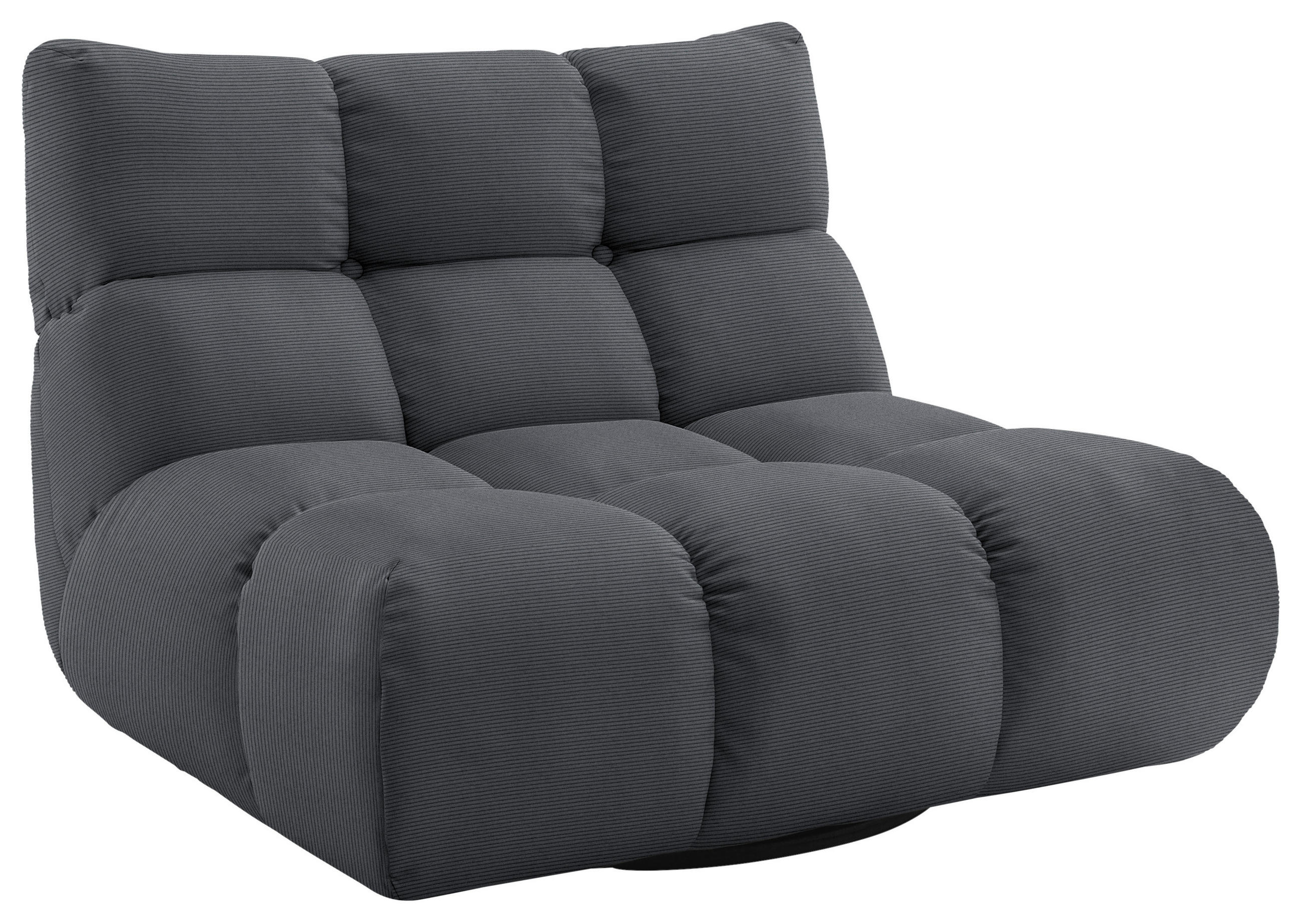 SESSEL Feincord Anthrazit  - Anthrazit/Schwarz, Design, Kunststoff/Textil (112/85/108cm) - Pure Home Lifestyle