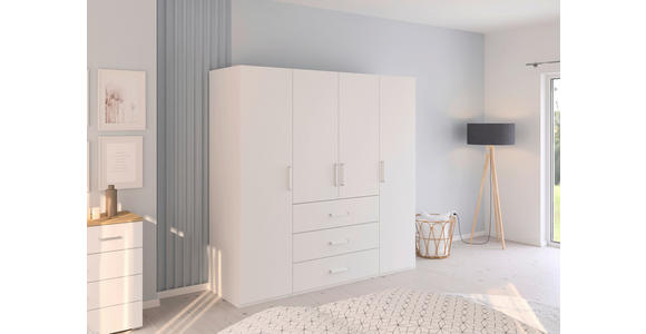 DREHTÜRENSCHRANK in Weiß - Weiß, Design, Holzwerkstoff/Kunststoff (201/197/60cm) - Novel