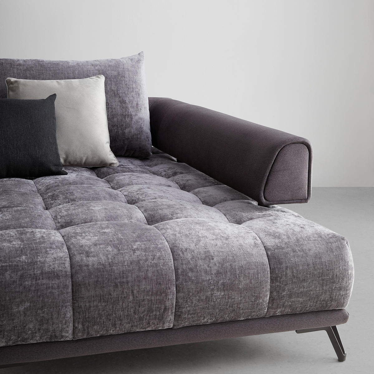 HÖRNSOFFA i grafitfärgad  - grafitfärgad/svart, Modern, metall/textil (184/262cm) - MID.YOU