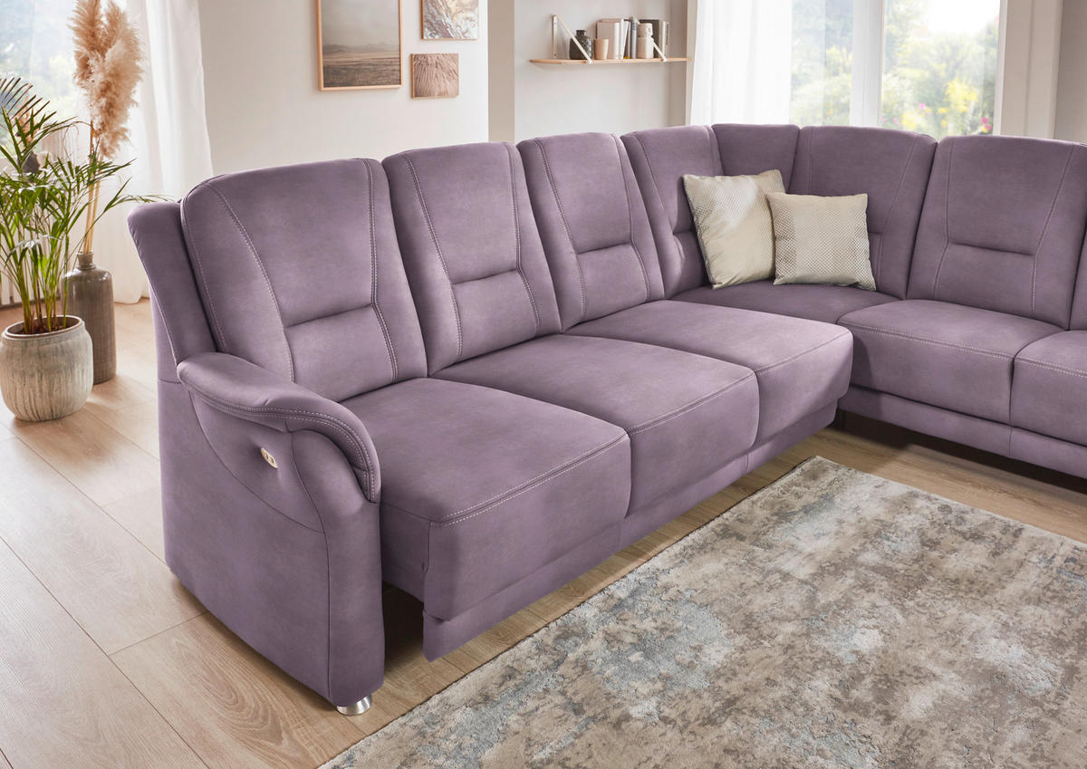 ECKSOFA in Mikrofaser Lila, Flieder  - Beige/Lila, Konventionell, Textil/Metall (275/223cm) - Beldomo Comfort