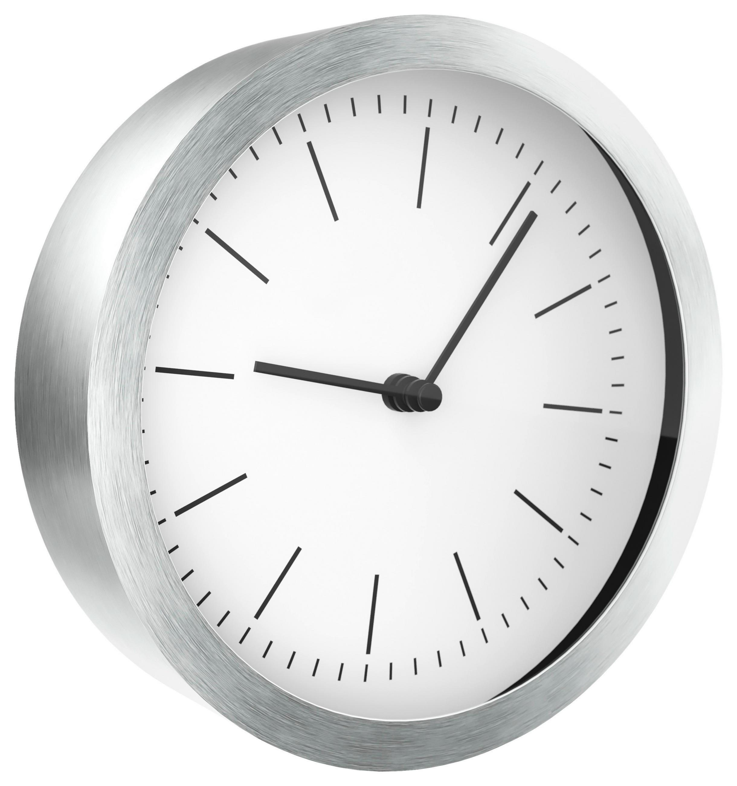 WANDUHR 15 cm   - Silberfarben/Weiß, Basics, Metall (15cm)