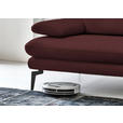 3-SITZER-SOFA in Leder Beere  - Beere/Schwarz, Design, Leder/Metall (222/86/104cm) - Dieter Knoll