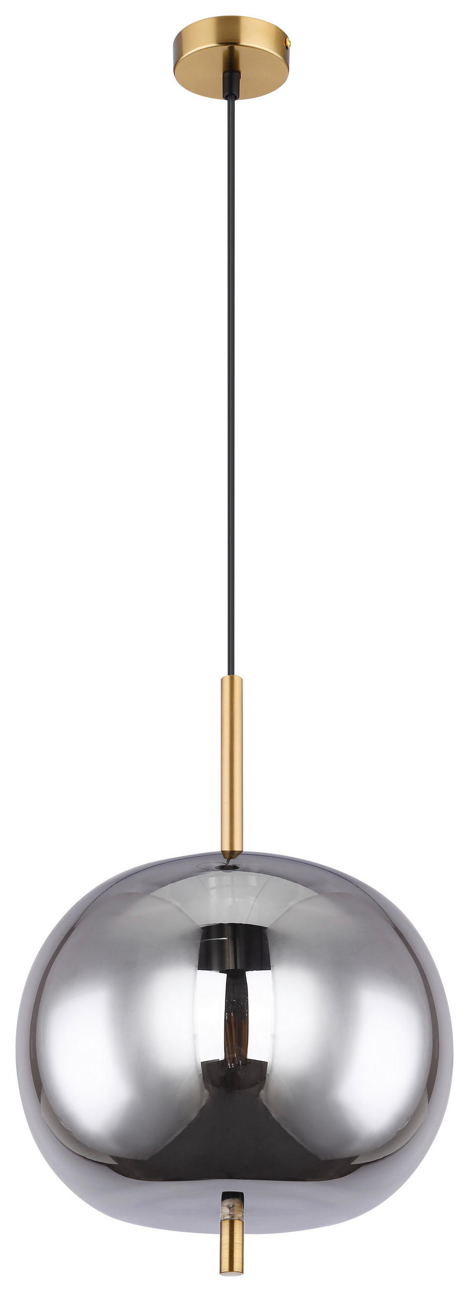HÄNGELEUCHTE Blacky I 30/120 cm   - Messingfarben, Design, Glas/Metall (30/120cm) - Globo