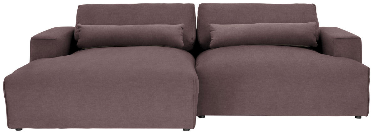 ECKSOFA Struktur Mauve  - Mauve/Schwarz, Design, Kunststoff/Textil (187/267cm) - Stylife
