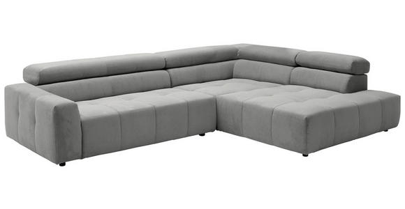 ECKSOFA Grau Feincord  - Schwarz/Grau, KONVENTIONELL, Kunststoff/Textil (311/219cm) - Hom`in