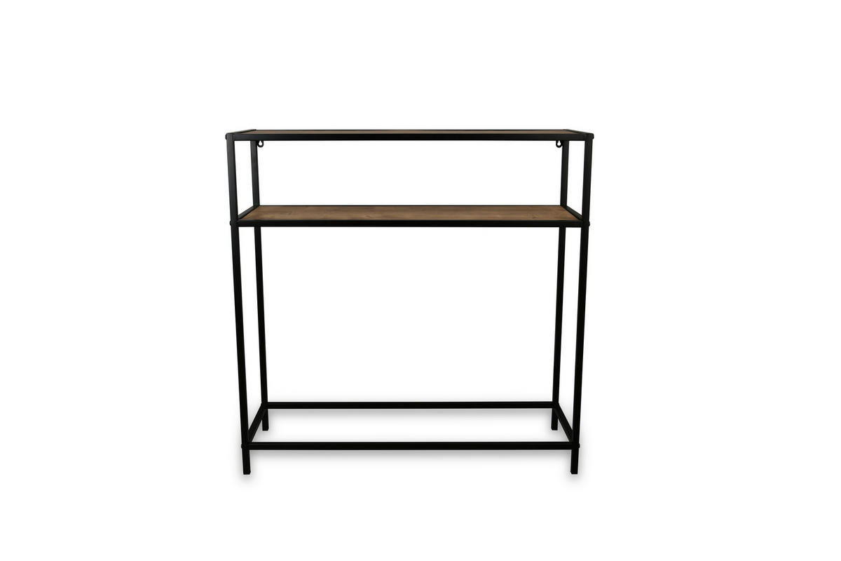 KONSOLENTISCH Schwarz, Eiche Artisan  - Schwarz/Eiche Artisan, Design, Holzwerkstoff/Metall (80/27/80cm) - Milino