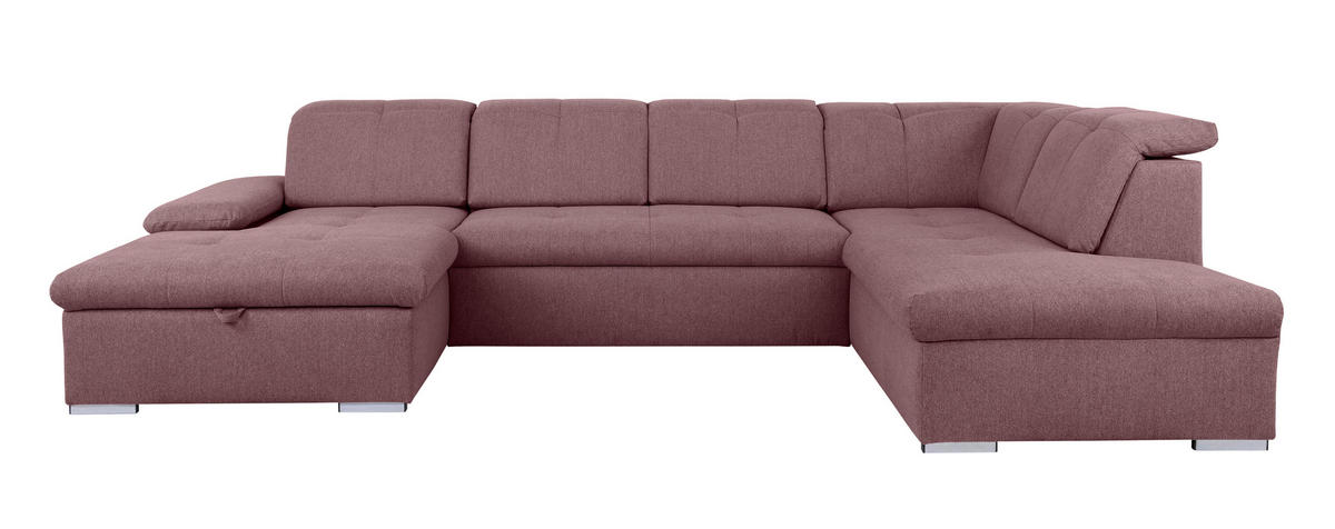 WOHNLANDSCHAFT in Beere  - Beere/Grau, Design, Textil/Metall (173/328/215cm) - MID.YOU