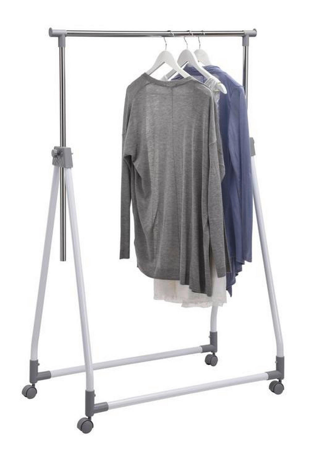 KLEIDERWAGEN in Weiss, Chromfarben 92/99-167/48 cm   - Chromfarben/Weiss, Konventionell, Kunststoff/Metall (92/99-167/48cm) - Boxxx