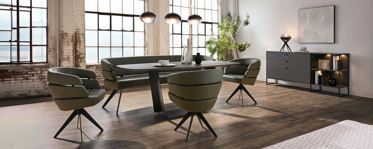 ESSTISCH in Holz, Metall 200/95/75 cm  - Wildeiche/Schwarz, Design, Holz/Metall (200/95/75cm) - Joop!