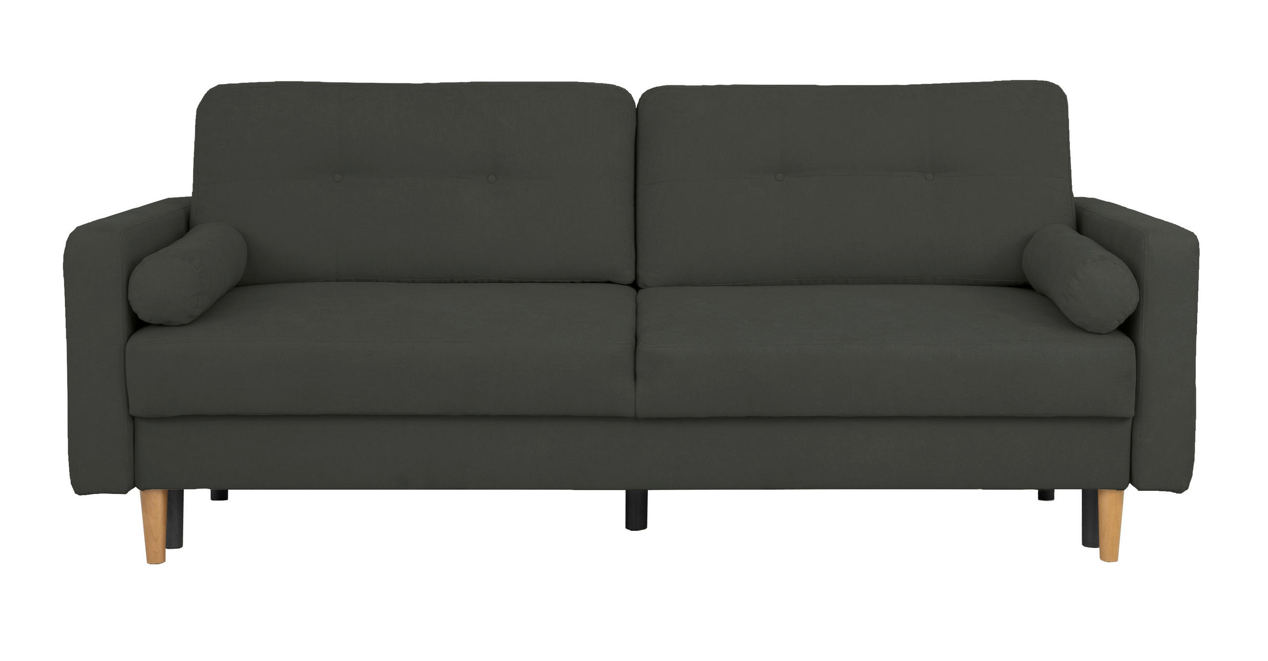 SCHLAFSOFA in Schwarz  - Buchefarben/Schwarz, Design, Holz/Textil (222/93/99cm) - MID.YOU