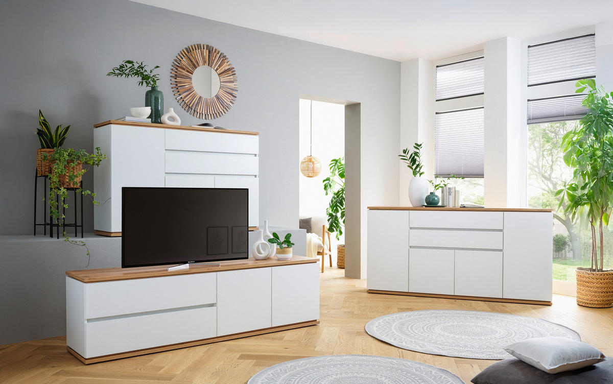 SIDEBOARD  in 139/93/42 cm  - Schwarz/Weiß, MODERN, Holzwerkstoff/Kunststoff (139/93/42cm) - Xora