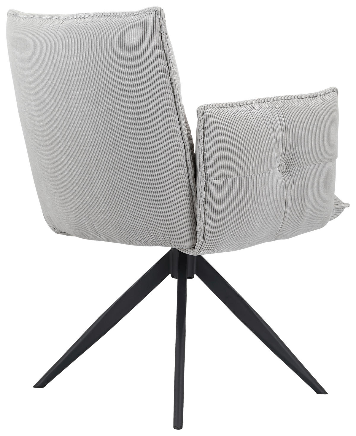ARMLEHNSTUHL  in Eisen Cord  - Hellgrau/Schwarz, Design, Textil/Metall (63,5/85/63,5cm) - Novel