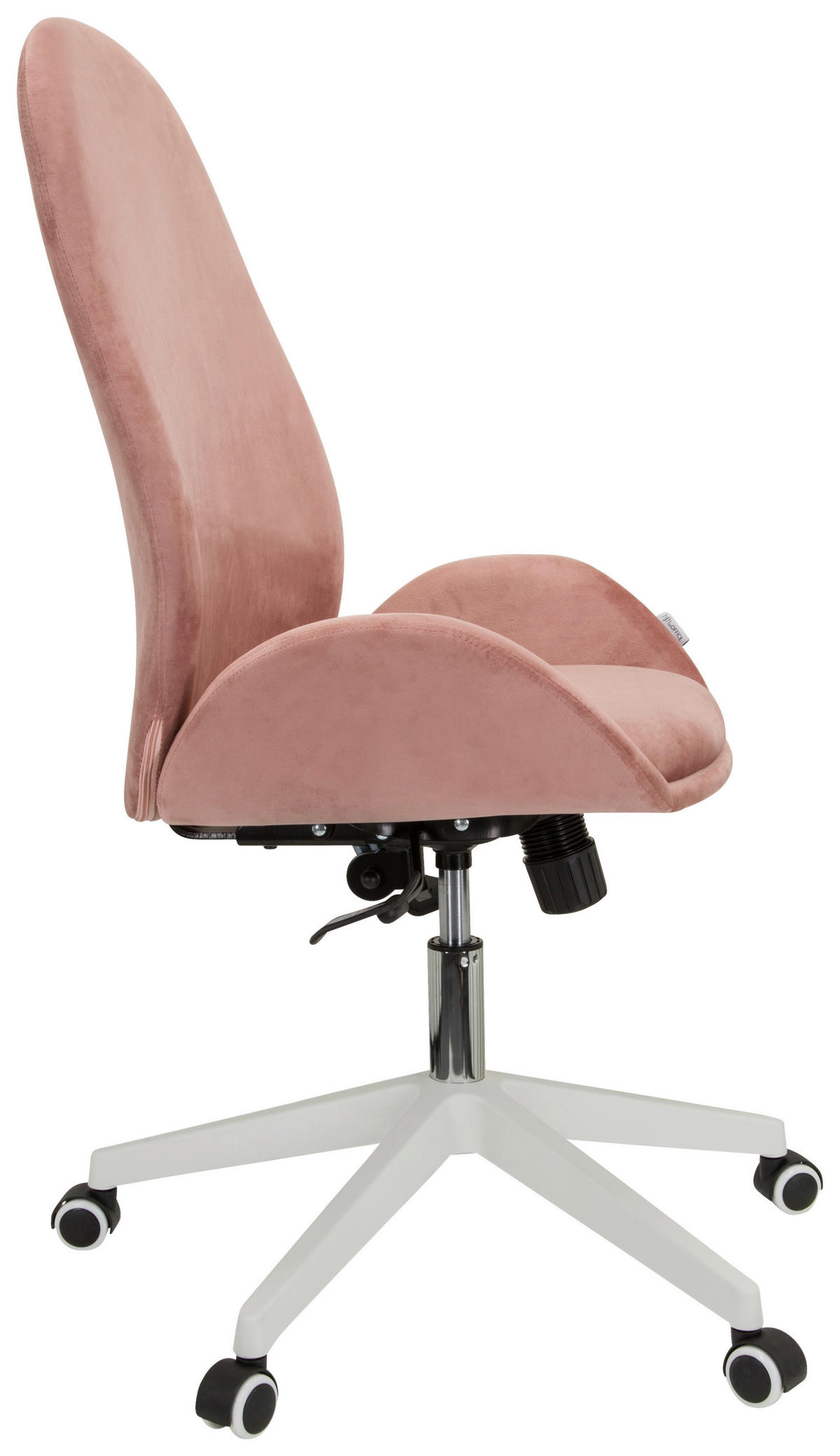 OTOČNÁ ŽIDLE, samet, růžová - bílá/růžová, Basics, textil/plast (56/104/58cm) - MID.YOU