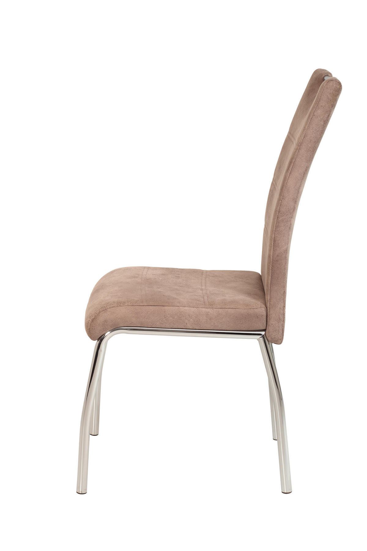 STUHL-SET 2 Stück  in Stahl Mikrofaser Metall, Textil  - Chromfarben/Beige, MODERN, Textil/Metall (44/98/61cm) - MID.YOU