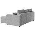 ECKSOFA  in Cord Grau  - Schwarz/Grau, KONVENTIONELL, Kunststoff/Textil (238/144cm) - Carryhome