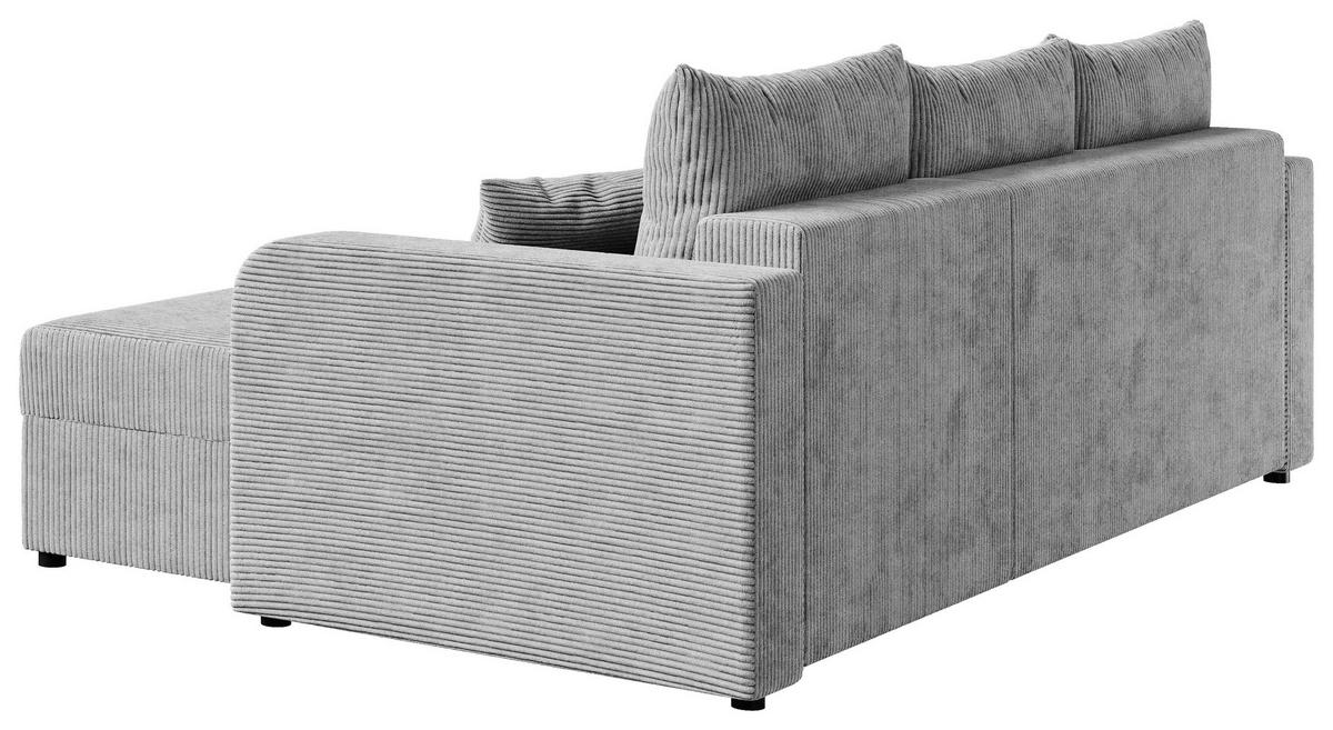 ECKSOFA Grau Cord  - Schwarz/Grau, KONVENTIONELL, Kunststoff/Textil (140/240cm) - Carryhome