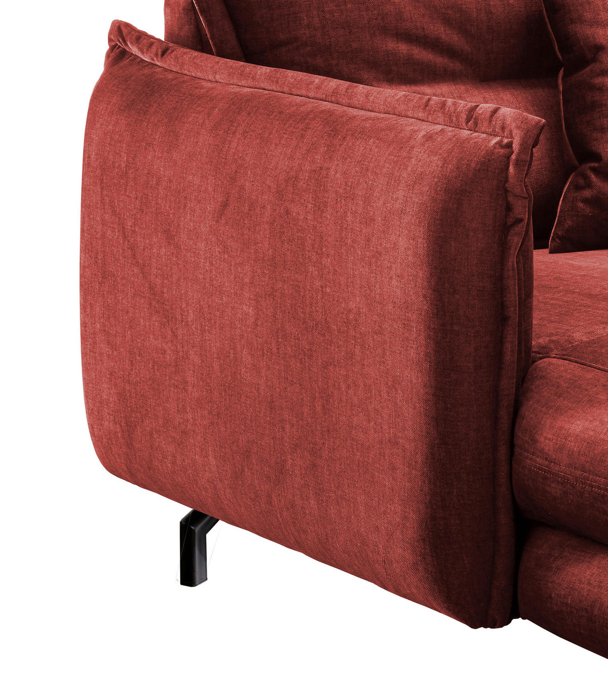 XXL-SESSEL in Velours Koralle  - Koralle/Schwarz, Modern, Textil/Metall (111/101/167cm) - Livetastic