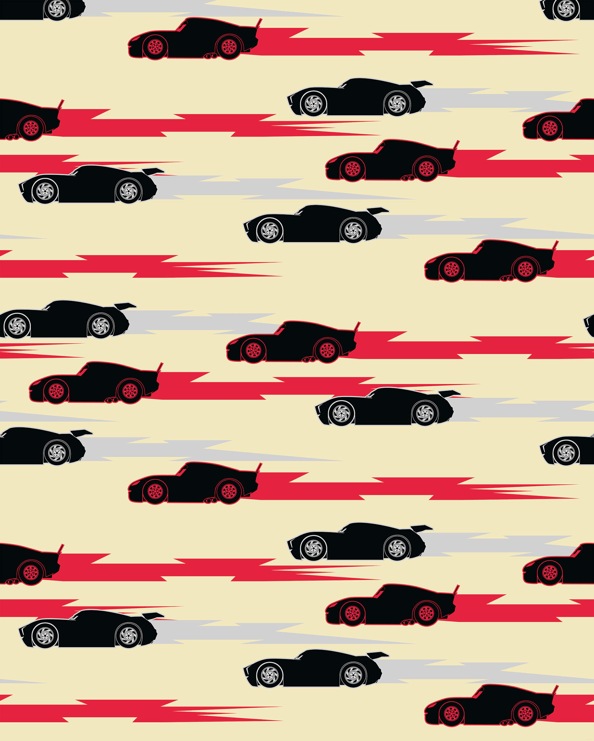 FOTOTAPETE CARS PATTERN  - Beige, Design, Textil (200/250cm) - Disney