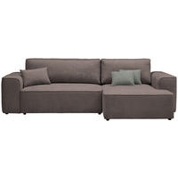ECKSOFA in Plüsch Graubraun  - Graubraun/Blaugrau, Design, Kunststoff/Textil (288/152cm) - Xora