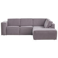 ECKSOFA DICE Grau Struktur  - Schwarz/Grau, MODERN, Kunststoff/Textil (275/220cm) - Trendmanufaktur
