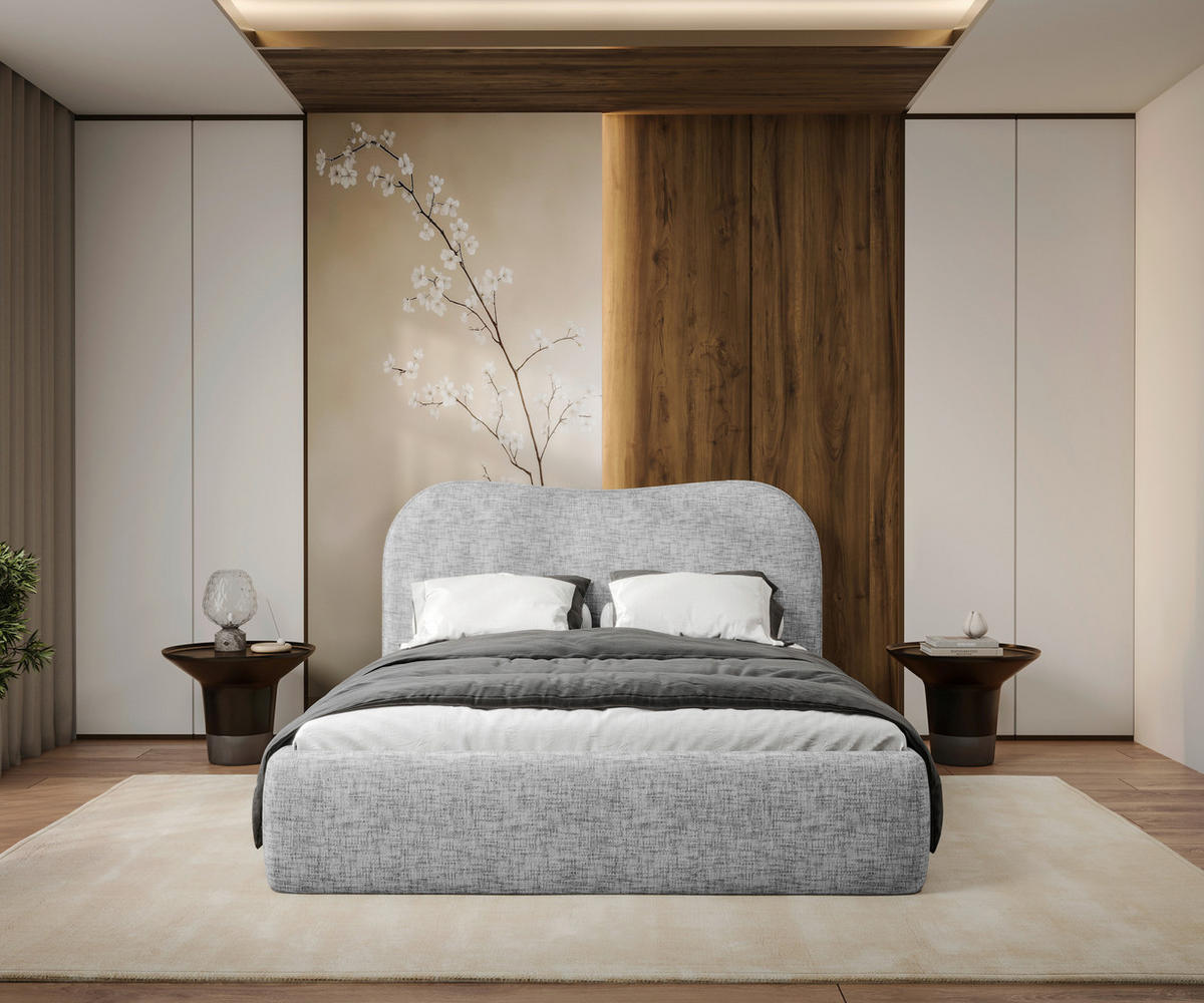 POLSTERBETT 180/200 cm  in Grau  - Grau, Modern, Holz/Holzwerkstoff (180/200cm) - MID.YOU
