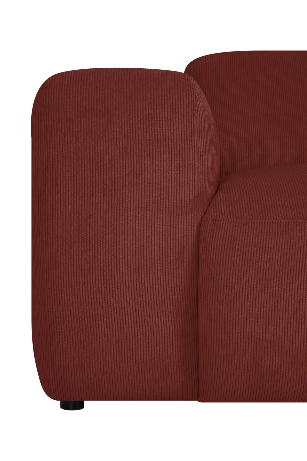 3-SITZER-SOFA Cord Rot  - Rot/Schwarz, Design, Kunststoff/Textil (247/75/104cm) - MID.YOU