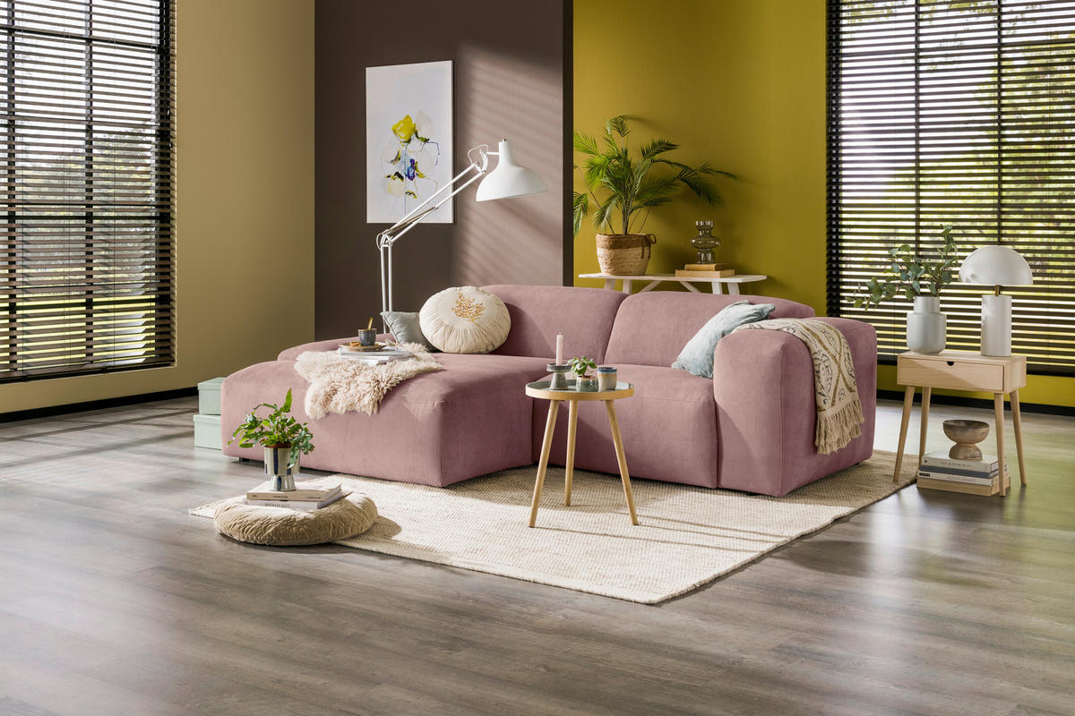 HÖRNSOFFA i manchester rosa  - svart/rosa, Design, textil/plast (170/252cm) - MID.YOU