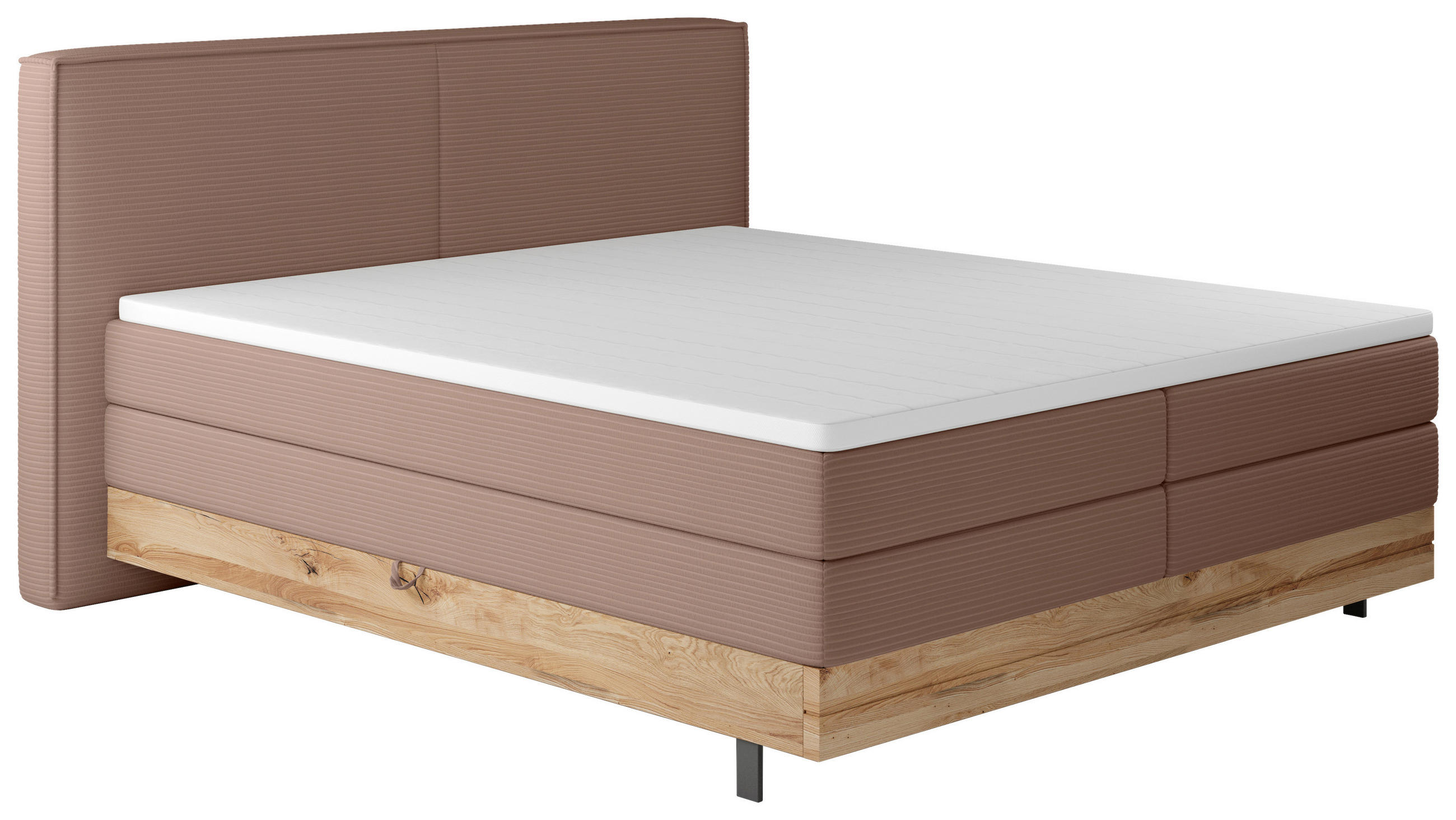 BOXSPRINGBETT 180/200 cm  in Altrosa  - Schwarz/Altrosa, Natur, Holz/Textil (180/200cm) - Valnatura