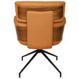 ARMLEHNSTUHL  Lederauswahl, Wippfunktion, Sitzfläche 360° drehbar, automatische Rückholfunktion  Echtleder  - Cognac/Walnussfarben, Design, Leder/Holz (62/92/66cm) - Dieter Knoll