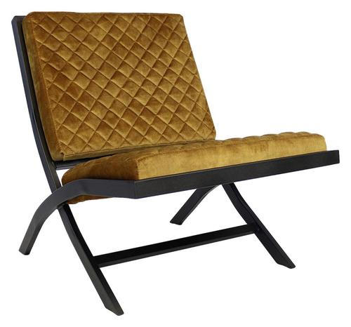 DESIGNSESSEL Samt Dunkelgelb    - Dunkelgelb/Schwarz, Design, Textil/Metall (66/80/90cm) - MID.YOU