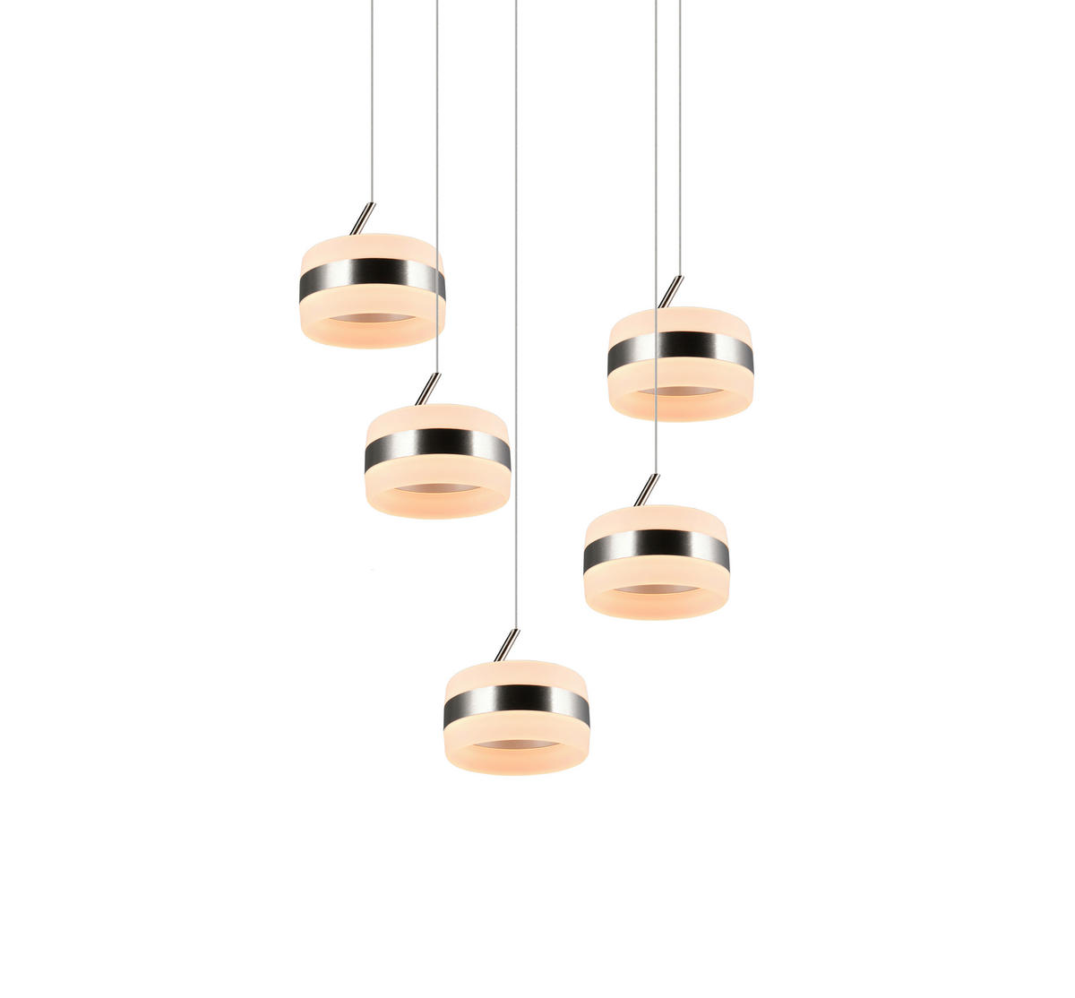 LED-HÄNGLAMPA DIOS 45/150 cm  - vit/nickelfärgad, Design, metall/plast (45/150cm) - Trio Leuchten